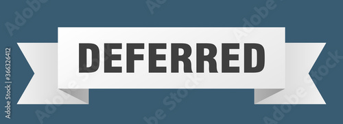 deferred ribbon. deferred paper band banner sign
