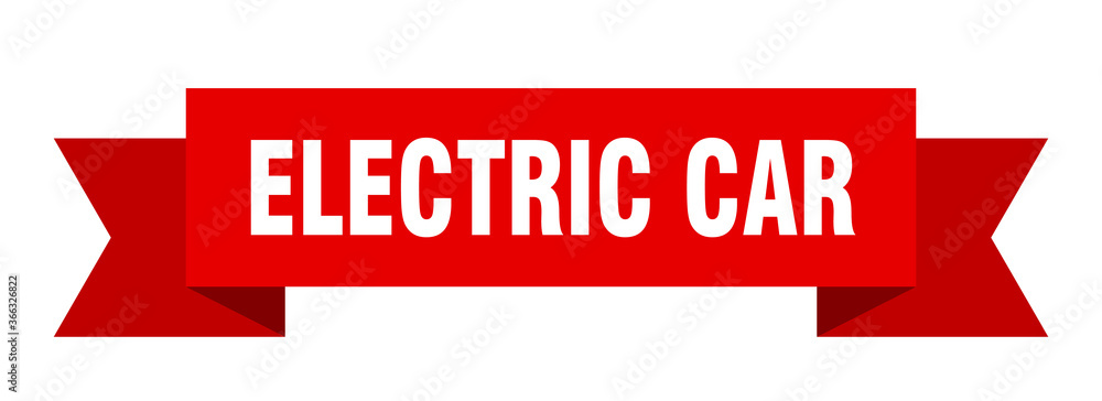 electric car ribbon. electric car paper band banner sign electric car ribbon. electric car paper band banner sign