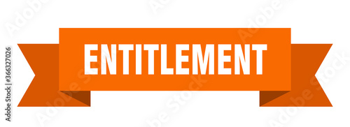 entitlement ribbon. entitlement paper band banner sign