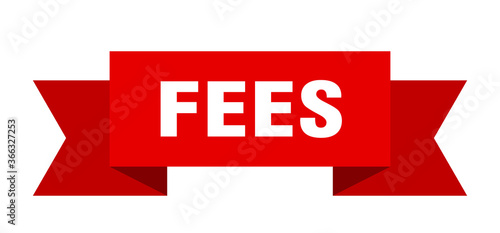 fees ribbon. fees paper band banner sign