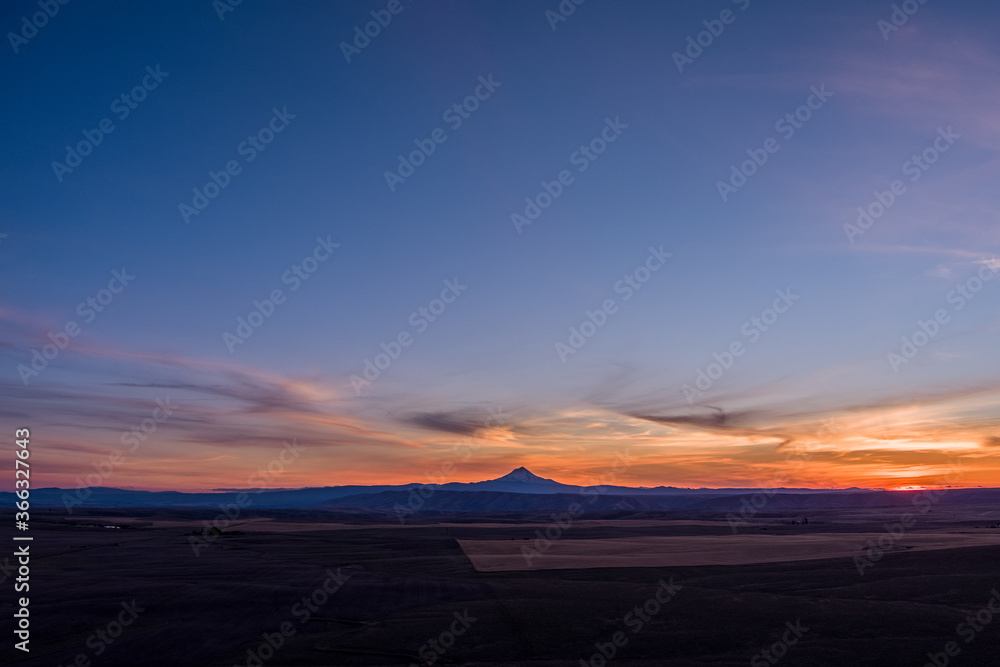 Mt. Hood Silhouette during Sunset from Central Eastern Oregon