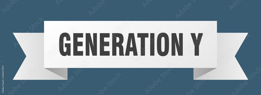 generation y ribbon. generation y paper band banner sign generation y ribbon. generation y paper band banner sign