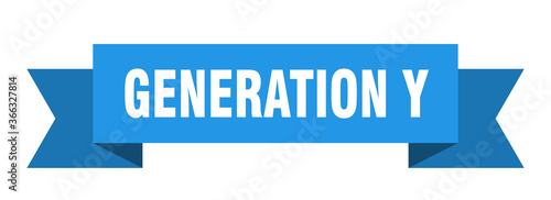 generation y ribbon. generation y paper band banner sign