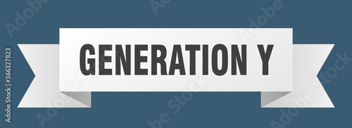 generation y ribbon. generation y paper band banner sign