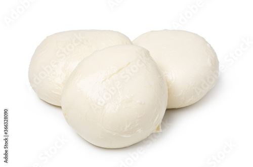 mozzarella balls on white background