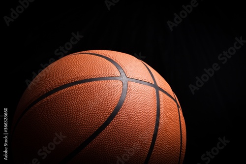 Basket Ball over Black Background