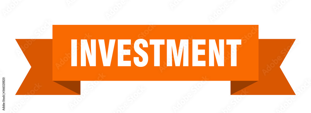 investment ribbon. investment paper band banner sign investment ribbon. investment paper band banner sign
