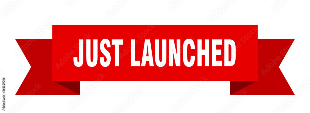 just launched ribbon. just launched paper band banner sign just launched ribbon. just launched paper band banner sign