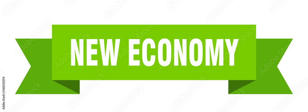 new economy ribbon. new economy paper band banner sign new economy ribbon. new economy paper band banner sign