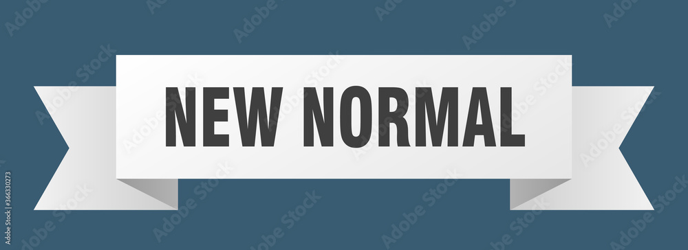 new normal ribbon. new normal paper band banner sign new normal ribbon. new normal paper band banner sign