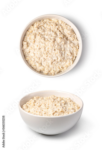 Bowl with prepared oatmeal