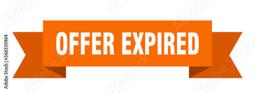 offer expired ribbon. offer expired paper band banner sign