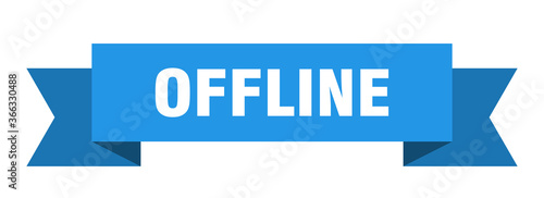 offline ribbon. offline paper band banner sign