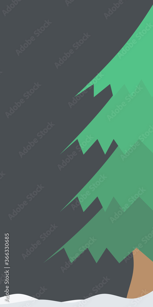 Fototapeta premium Christmas tree on a mild dark background on a silent night