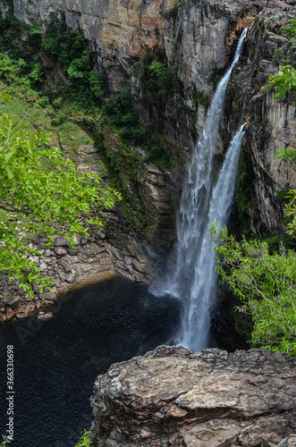 Waterfall at Chapada dos Veadeiros national park in Brazil