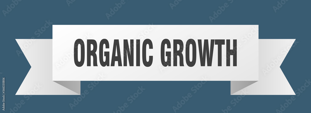 organic growth ribbon. organic growth paper band banner sign organic growth ribbon. organic growth paper band banner sign