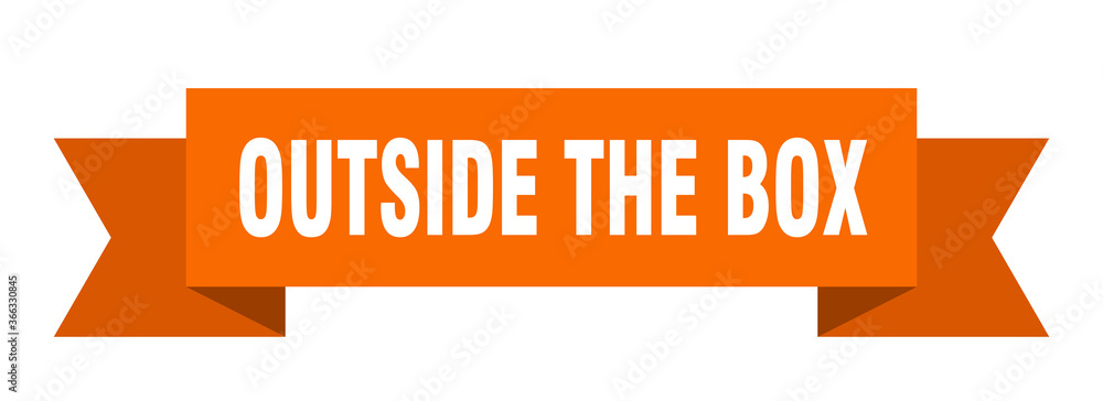 outside the box ribbon. outside the box paper band banner sign outside the box ribbon. outside the box paper band banner sign