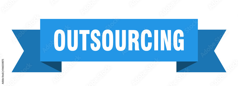 outsourcing ribbon. outsourcing paper band banner sign outsourcing ribbon. outsourcing paper band banner sign