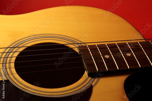 close up of guitar