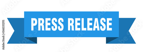 press release ribbon. press release paper band banner sign