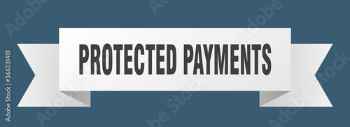 protected payments ribbon. protected payments paper band banner sign
