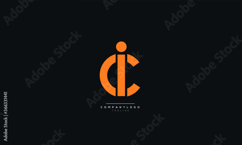 ic ci Letter Business Logo Design Alphabet Icon Vector Symbol