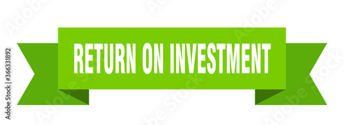 return on investment ribbon. return on investment paper band banner sign