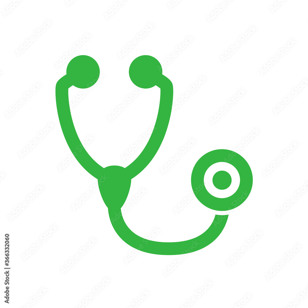 An icon with a stethoscope resembling medical applications, clinical applications, medications and hospitals An icon with a stethoscope resembling medical applications, clinical applications, medications and hospitals