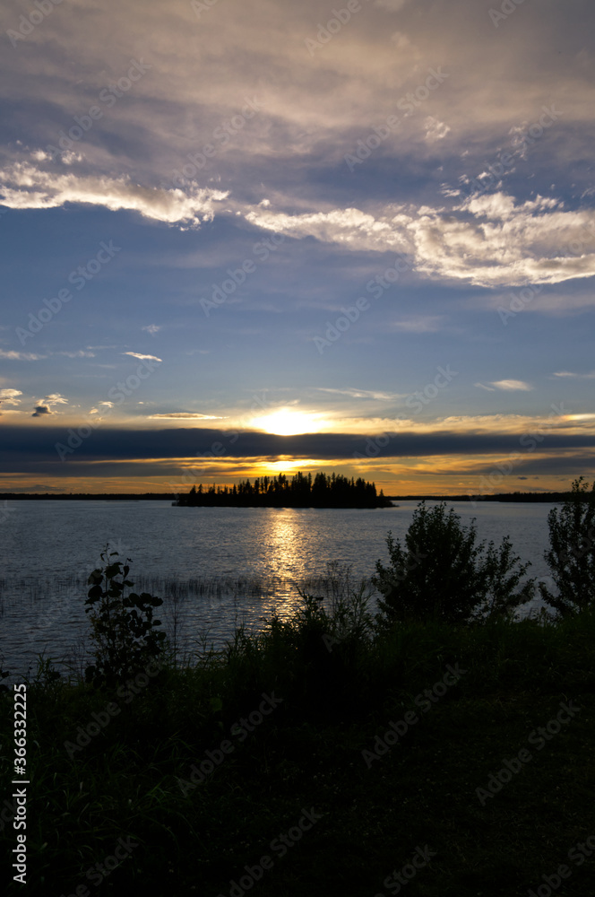 Sunset Over Astotin Lake