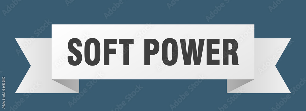 soft power ribbon. soft power paper band banner sign soft power ribbon. soft power paper band banner sign