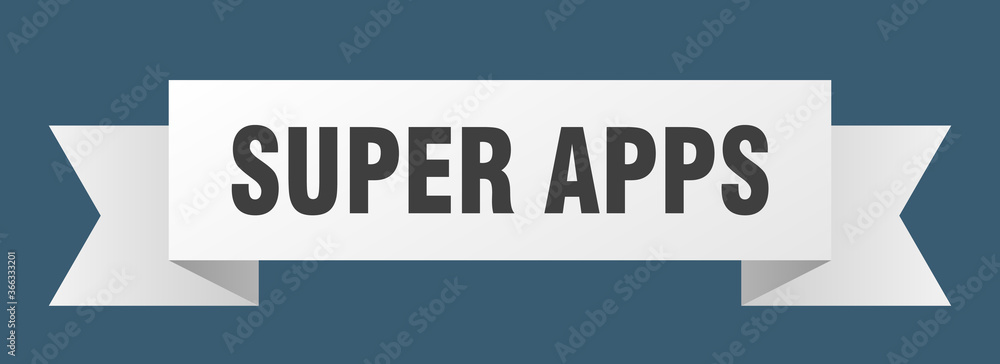 super apps ribbon. super apps paper band banner sign