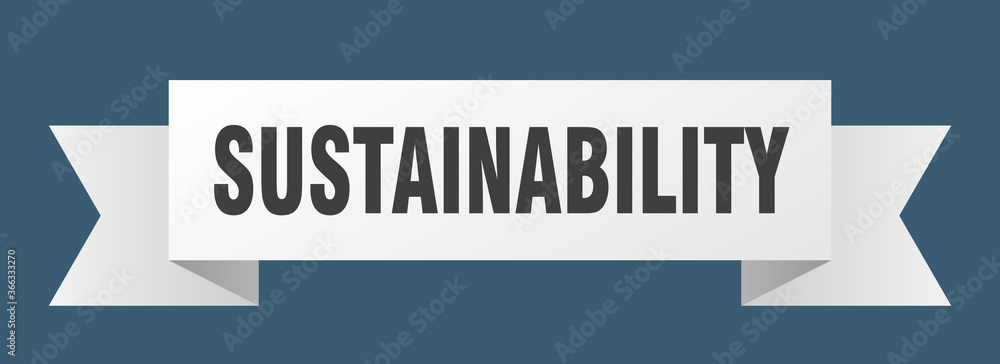 sustainability ribbon. sustainability paper band banner sign sustainability ribbon. sustainability paper band banner sign