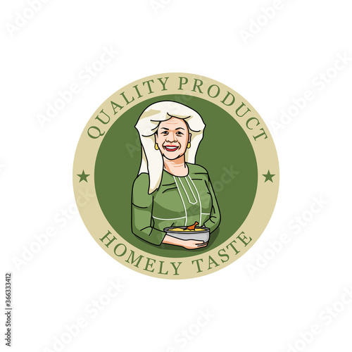 Kerala Malabar Muslim women with biryani icon logo