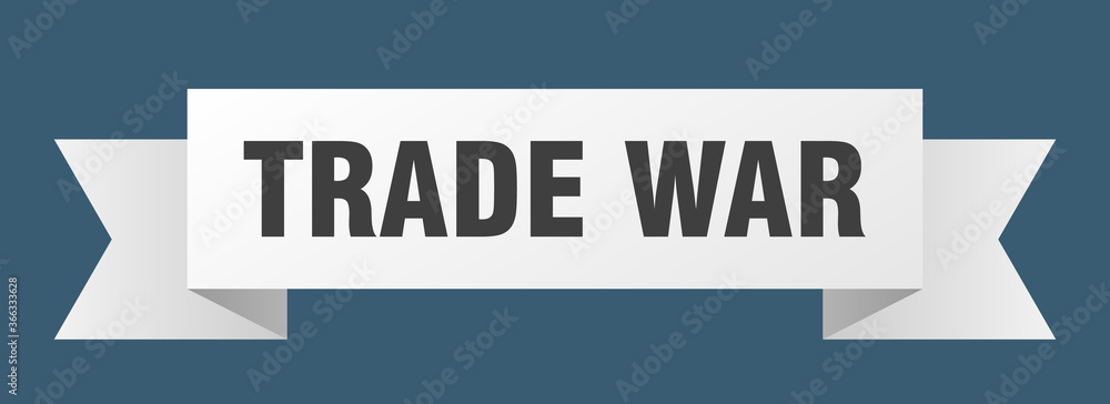 trade war ribbon. trade war paper band banner sign trade war ribbon. trade war paper band banner sign
