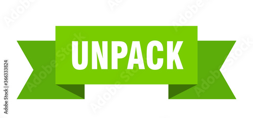 unpack ribbon. unpack paper band banner sign