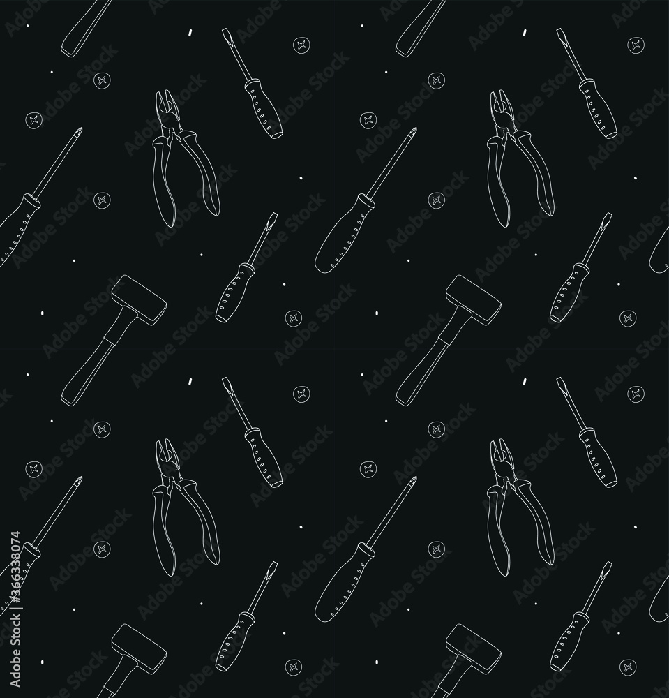 Seamless vector background with tools for repair and construction. Seamless vector background with tools for repair and construction.