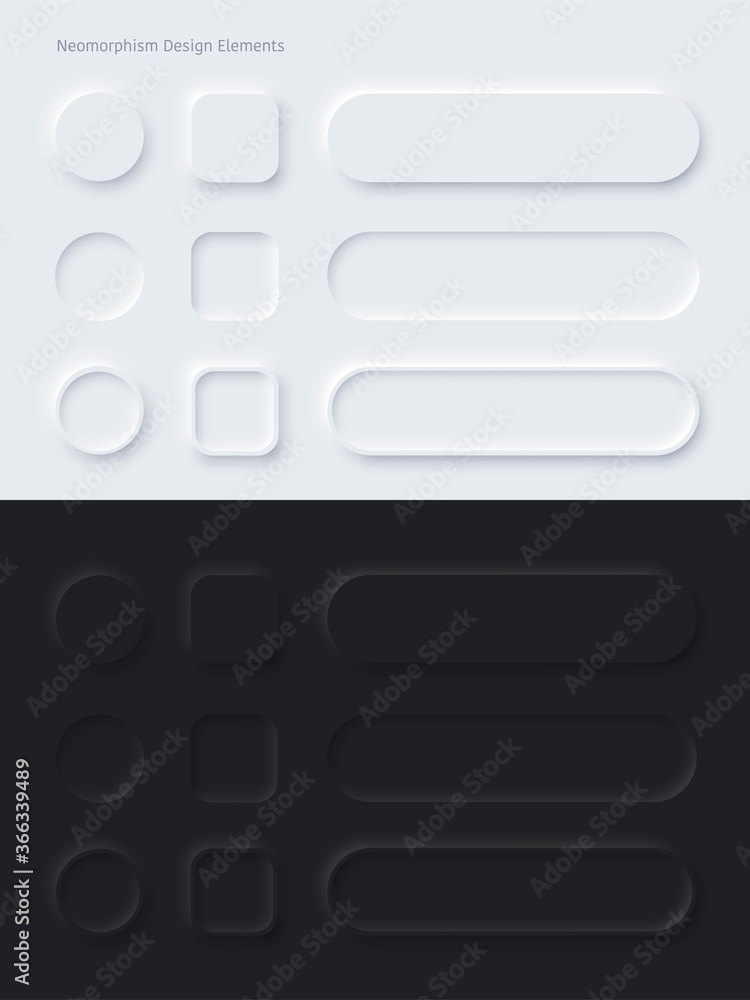 Editable white and black neomorphic buttons set. Sliders for websites, mobile menu, navigation and apps. Simple elegant Neomorphism trendy 2020 designs element UI vector isolated components. Editable white and black neomorphic buttons set. Sliders for websites, mobile menu, navigation and apps. Simple elegant Neomorphism trendy 2020 designs element UI vector isolated components.