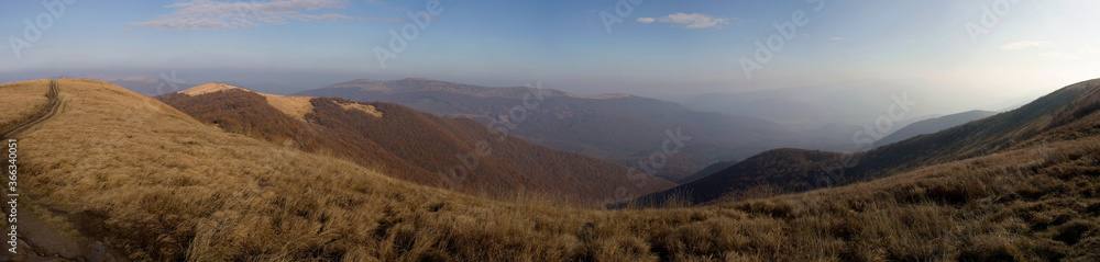 Landscape of mountain peaks, Bieszczady Mountains Landscape of mountain peaks, Bieszczady Mountains