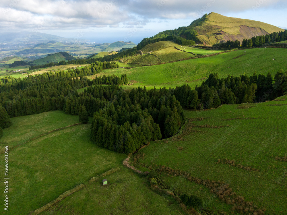 Obraz premium Aerial view of fields