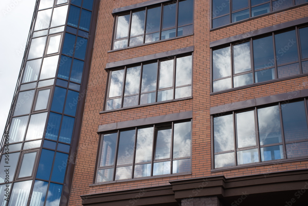 Fototapeta premium glazed balcony on which the sky is reflected