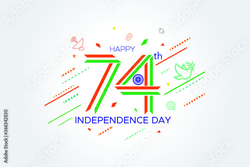 India Independence Day celebration 15th august, 75th Independence day of India Illustration