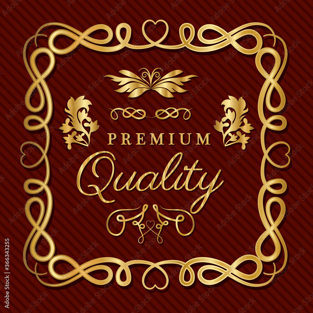 Premium quality with gold ornament frame design of Decorative element theme Vector illustration
