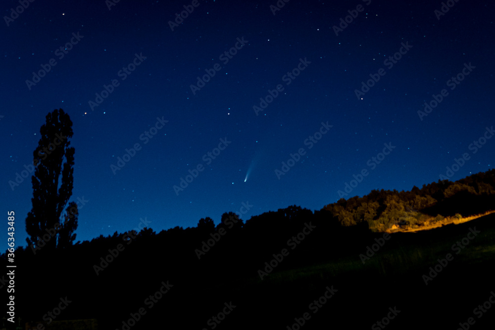 Comet Neowise, C2020 F3, in the sky of Herreruela de Castilleria, Palencia. Spain