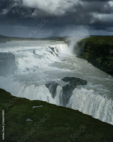 Gullfoss waterfall in South Iceland. Beautiful nature landscape
