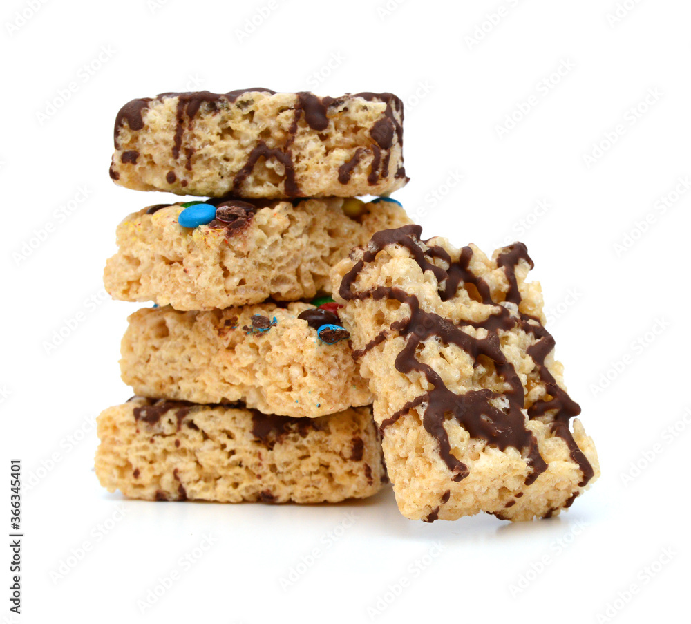 Marshmallow square bar on white Marshmallow square bar on white