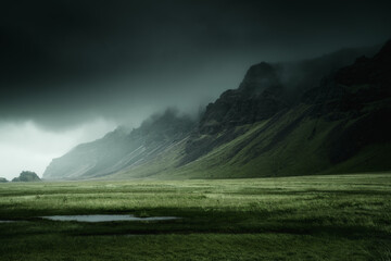 Iceland beautiful nature dramatic landscape. Color toned