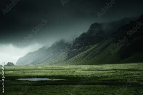 Iceland beautiful nature dramatic landscape. Color toned #366345446