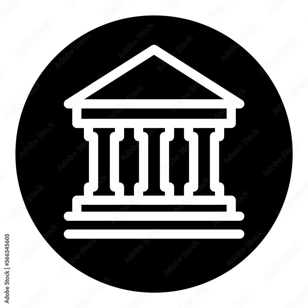 Bank Flat Icon Isolated On White Background