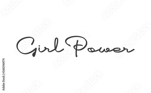 Girl power quote feminist lettering. Calligraphy inspiration graphic design typography element. Hand written card. Simple vector Female sign.
