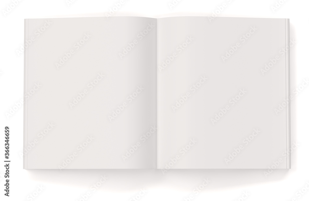 Blank white open book isolated 3d rendring Blank white open book isolated 3d rendring